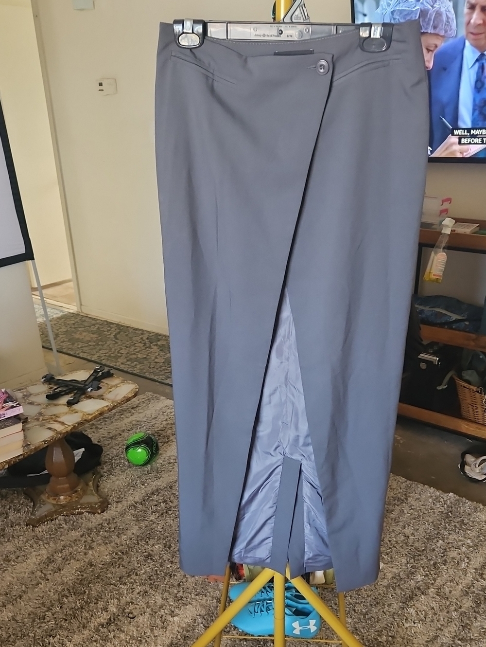 Women's Gray Wrap-Front Pencil Skirt